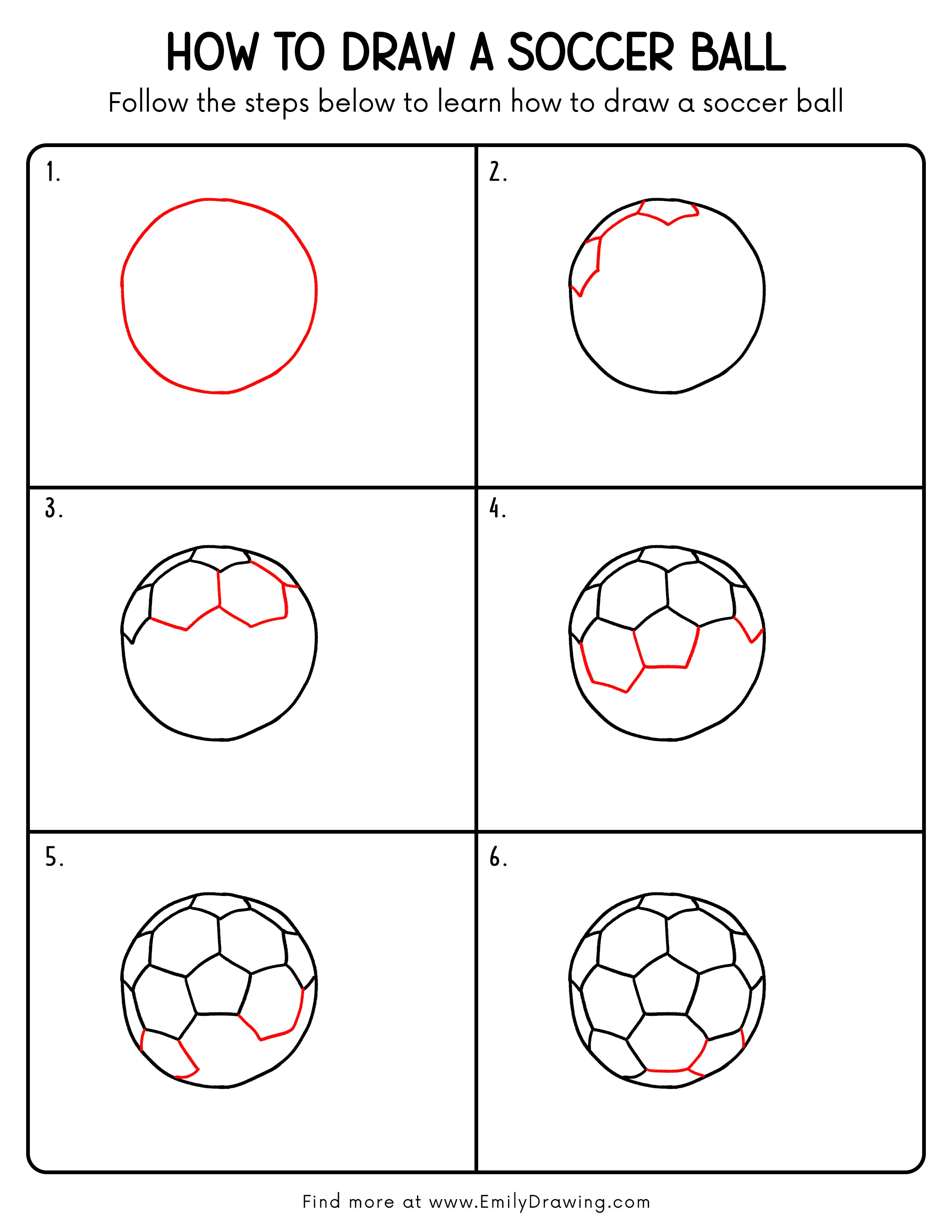 Printable Soccer Ball Drawing Guide